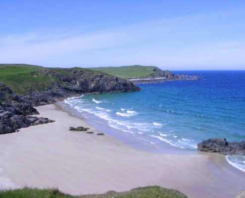 A typical NC500 Sandy beach near Smoo cave