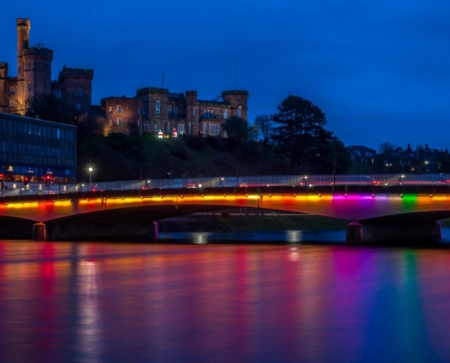 Inverness by night only 15 miles from Dingwall